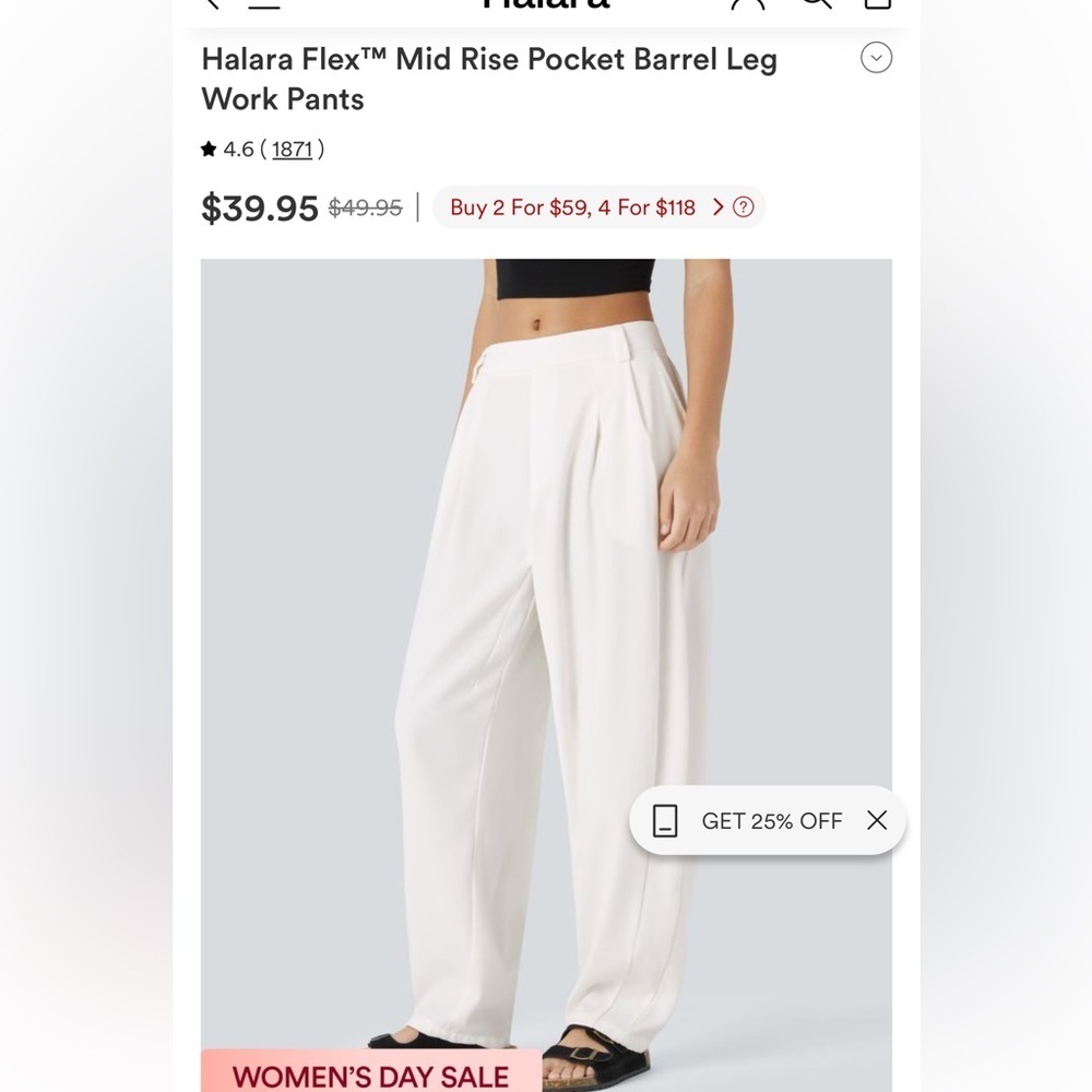 Halara Viral Work Pants NWT XL Flex Mid Rise Pocket Barrel Leg Work MSRP $50